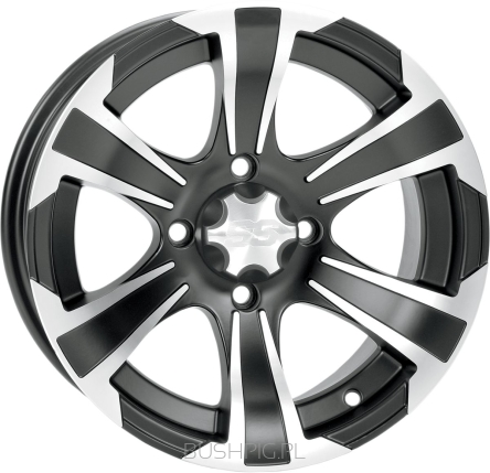 Felga ITP SS 312 MATTE BLACK WITH MACHINED FINISH 12x7 BOLT PATTERN 4/110 OFFSET 5+2