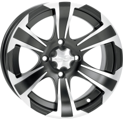 Felga ITP SS 312 MATTE BLACK WITH MACHINED FINISH 12x7 BOLT PATTERN 4/110 OFFSET 5+2