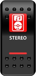 SWITCH ROCKER STEREO-RED