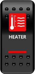 SWITCH ROCKER HEATER-RED